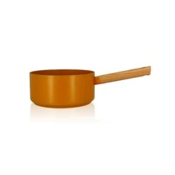 Casserole Ector Induction Aluminium Revêtu Manche En Bois 18 Cm Jaune