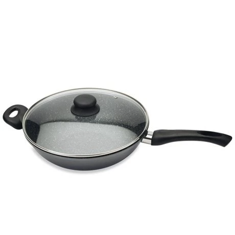 Wok Et Couvercle Revêtement Dur Comme La Pierre 28 Cm 3 Wok Et Couvercle Revêtement Dur Comme La Pierre 28 Cm