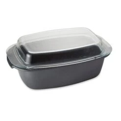 Nouveaux produits 18 Cocotte Rectangulaire Et Couvercle Revêtement Dur Comme La Pierre 32 Cm