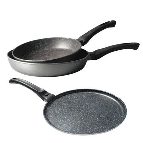 Lot 3 Pièces - 2 Poêles 24 Et 28 Cm Et Une Crêpière Avec Revêtement Dur Comme La Pierre 3 Lot 3 Pièces - 2 Poêles 24 Et 28 Cm Et Une Crêpière Avec Revêtement Dur Comme La Pierre