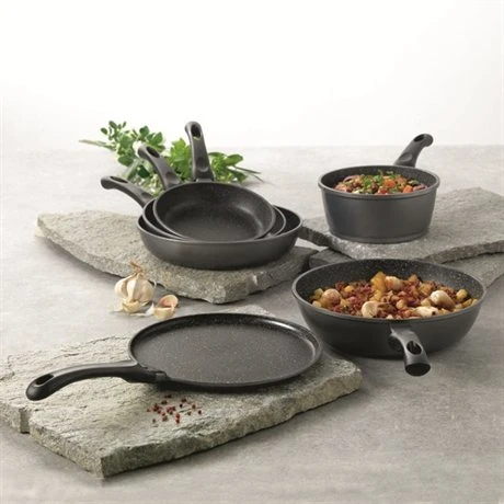 Lot 3 Pièces - 2 Poêles 24 Et 28 Cm Et Une Crêpière Avec Revêtement Dur Comme La Pierre 5 Lot 3 Pièces - 2 Poêles 24 Et 28 Cm Et Une Crêpière Avec Revêtement Dur Comme La Pierre – Image 3