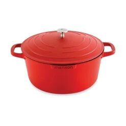 Nouveaux produits 1 Cocotte Légère Ronde En Fonte D’aluminium 28 Cm 6,7 L Rouge
