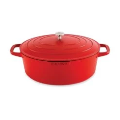 Nouveaux produits 11 Cocotte Légère Ovale En Fonte D’aluminium 32 Cm 6,5 L Rouge