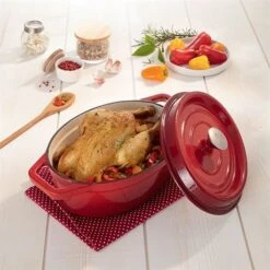 Cocotte En Fonte Ovale 29 Cm 4 L Rouge -Cuisine Appareils Magasin 213176 2 7 Cocotte en fonte ovale 29 cm 4 L rouge Mathon