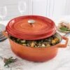 Cocotte En Fonte Orange Ovale 33 Cm 6 L 1 Cocotte En Fonte Orange Ovale 33 Cm 6 L -Cuisine Appareils Magasin 213261 0 5 Cocotte en fonte orange ovale 33 cm 6 L Mathon