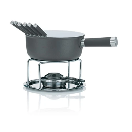 Service à Fondue Revêtement Céramique 6 Personnes Gris 3 Service à Fondue Revêtement Céramique 6 Personnes Gris