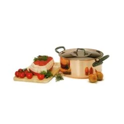 Faitout Avec Couvercle En Cuivre Massif 28 Cm -Cuisine Appareils Magasin 26306 1 2 Faitout avec couvercle en cuivre massif 28 cm Baumalu