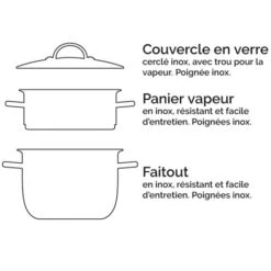 Cuiseur Vapeur Inox 26 Cm 1 Panier -Cuisine Appareils Magasin 274017 2 4 Cuiseur vapeur inox 26 cm 1 panier Mathon