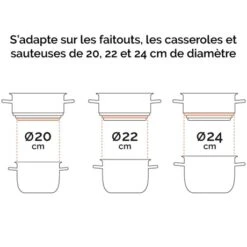 Panier Vapeur Multidiamètre 20, 22, 24 Cm -Cuisine Appareils Magasin 274020 3 2 Panier vapeur multidiametre 20 22 24 cm Mathon