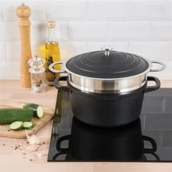 Lot Cocotte Légère Ronde Fonte Aluminium 24 Cm 4,5 L Et Panier Vapeur Multidiamètre 9 Lot Cocotte Légère Ronde Fonte Aluminium 24 Cm 4,5 L Et Panier Vapeur Multidiamètre -Cuisine Appareils Magasin 279166 2 5 Lot cocotte legere ronde fonte aluminium 24 cm 4 5 L et panier vapeur multidiametre Mathon