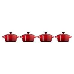 Le Creuset Set 4 Mini-cocottes Céramique 10 Cm Cerise -Cuisine Appareils Magasin 303000 3 1 Set 4 mini cocottes ceramique 10 cm Cerise Le Creuset