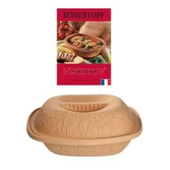 Nouveaux produits 3 Set Cocotte En Terre Cuite 34,5 Cm Römertopf Et Livre Recettes