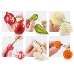 Set à Sculpter Pour Fruits Et Légumes Presto Carving 9 Set à Sculpter Pour Fruits Et Légumes Presto Carving -Cuisine Appareils Magasin 60288 3 1 Set a sculpter pour fruits et legumes Presto Carving