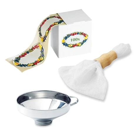 Kit Faire Son Coulis : Mousseline à Gelée, Entonnoir Et 100 étiquettes 3 Kit Faire Son Coulis : Mousseline à Gelée, Entonnoir Et 100 étiquettes