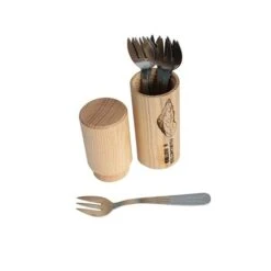 6 Fourchettes à Huitres + Fourreau En Bois