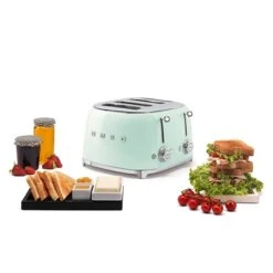 Smeg Toaster 4 Fentes 2000 W TSF03PGEU Vert D’eau -Cuisine Appareils Magasin 700061 1 1 Toaster 4 fentes 2000 W TSF03PGEU vert d eau Smeg