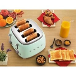 Smeg Toaster 4 Fentes 2000 W TSF03PGEU Vert D’eau -Cuisine Appareils Magasin 700061 2 1 Toaster 4 fentes 2000 W TSF03PGEU vert d eau Smeg