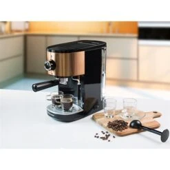 Bestron Machine à Café Expresso Avec Buse Vapeur 15 Bars 1250 1450 W Coloris Cuivre -Cuisine Appareils Magasin 700101 2 1 Machine a cafe expresso avec buse vapeur 15 bars 1250 1450 W coloris cuivre Bestron