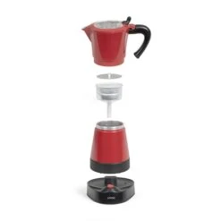 LIVOO Cafetière électrique Italienne Rouge 6 Tasses 480 W -Cuisine Appareils Magasin 700104 1 2 Cafetiere electrique Italienne rouge 6 tasses 480 W Livoo