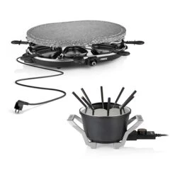 Princess Set Appareils à Raclette Avec Pierre à Cuire Et à Fondue 8 Personnes